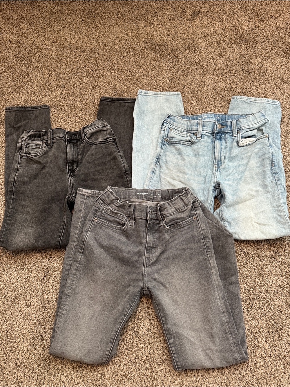 Old Navy boy Jeans - Black, Light Blue, Gray Trio